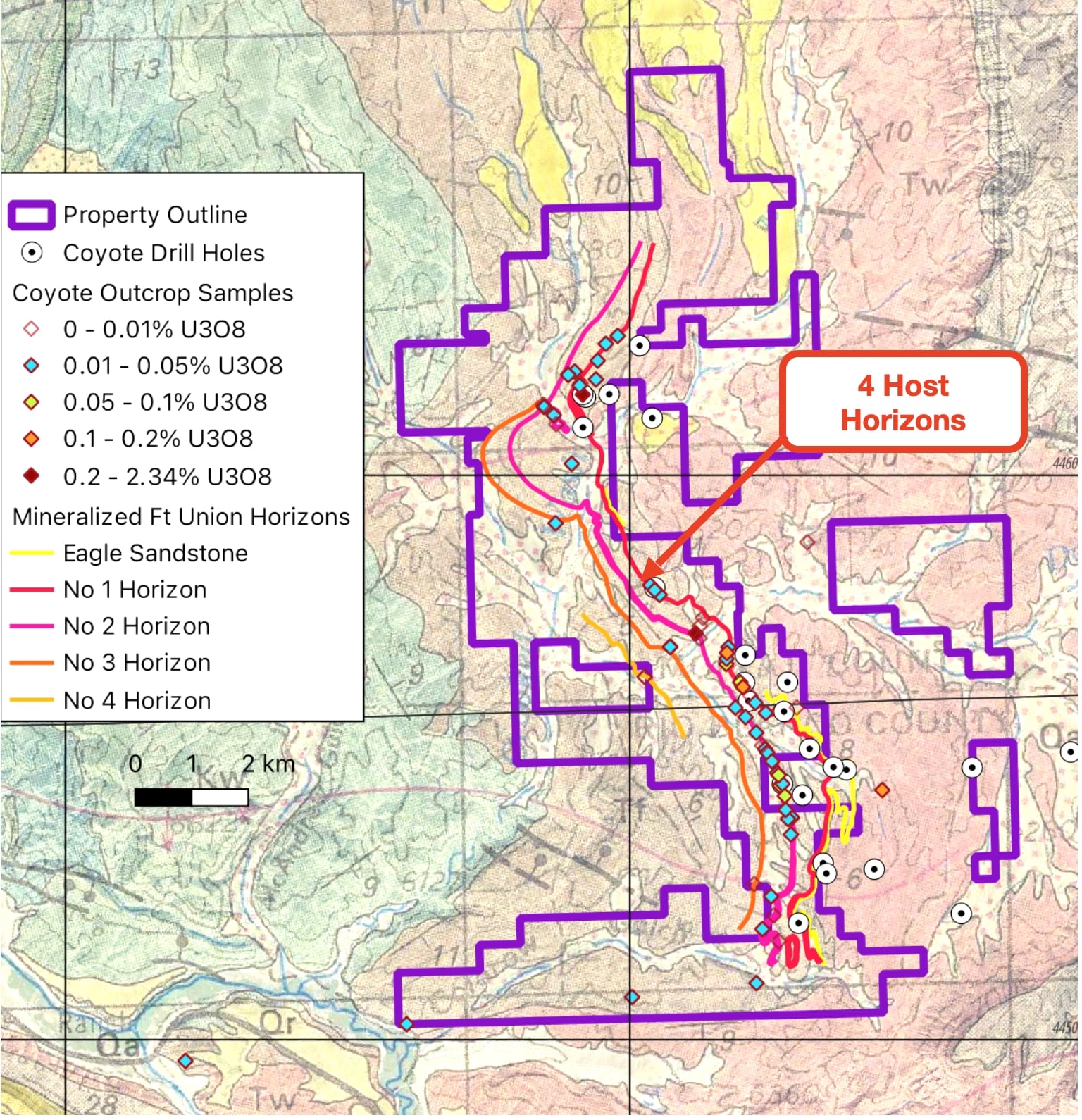 coyote basin property geology map